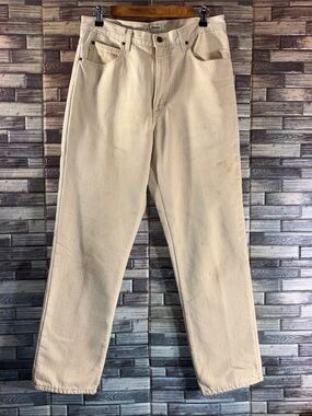 Vintage L.L. Bean Men's Light Tan Insulated Jeans 33x30